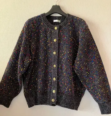 가디건 두꺼운 원단 골드 버튼