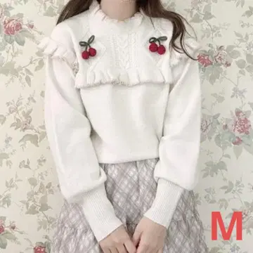 시마무라*다이아 무늬 케이블 짜임 체리 니트 풀오버 maki 아이보리 M