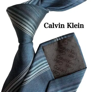 캘빈클라인 다크 블루 스트라이프 패턴 넥타이