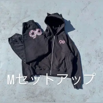 9090girl 90 로고 캣 이어 집업 셋업