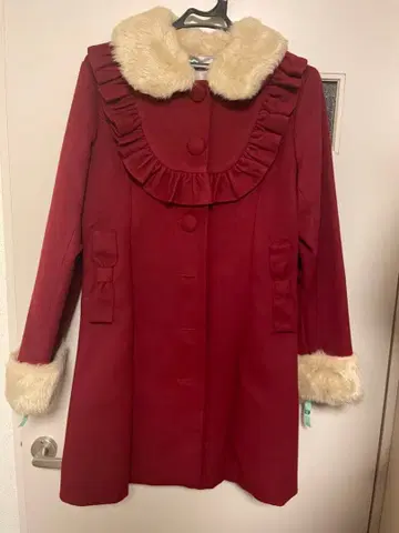 버건디 코트 유메텐보 디어마이러브 티어드 플레어 코트