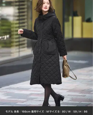 RUIRUE BOUTIQUE 퀼팅 푸드코트 블랙 새상품