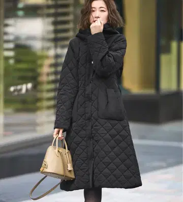 RUIRUE BOUTIQUE 퀼팅 푸드코트 블랙 새상품