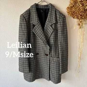 [레리안] 9 여성용 더블 자켓 하운드투스 체크 패턴 블랙