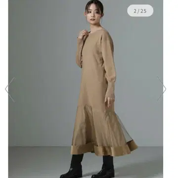 NANO universe 샤샤 스커트 도킹 니트 원피스