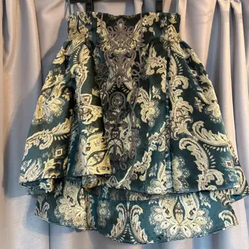 rurumu: 스모크 그린 플레어 스커트 02M