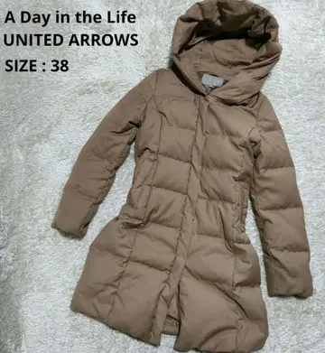 UNITED ARROWS 베이지 다운 자켓 코트 38