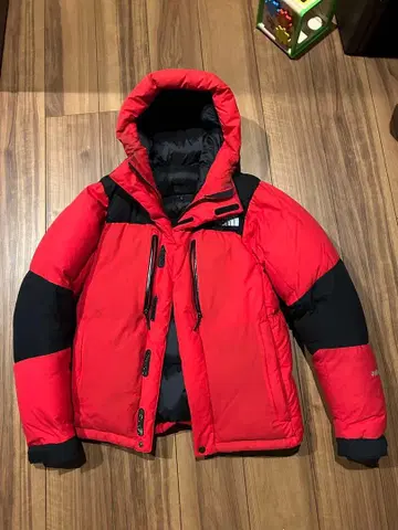 THE NORTH FACE 후드 부착 다운 자켓 L 레드/블랙