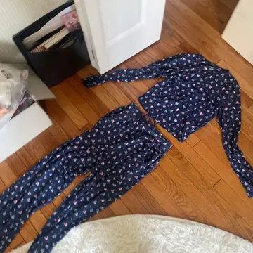 Primark 꽃무늬 셋업 2XS 네이비