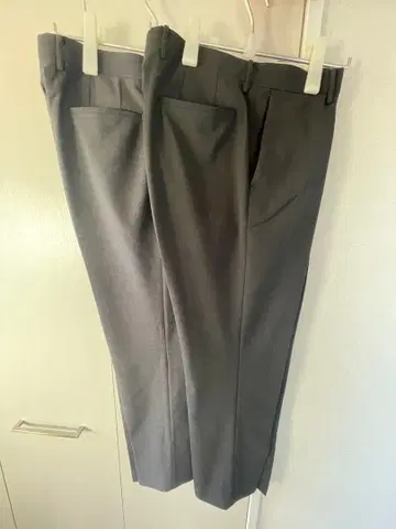 [ 2개 세트 ] 그레이 테이퍼드 슬랙스