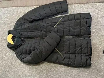 ISSUE 블랙 퀼팅 롱 다운 자켓