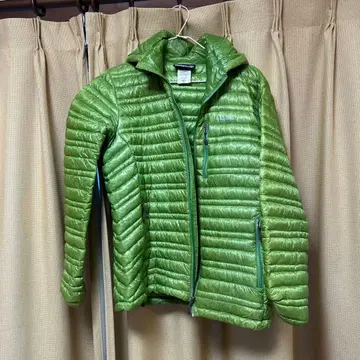 patagonia 여성용 다운 자켓 M 그린 후드 부착