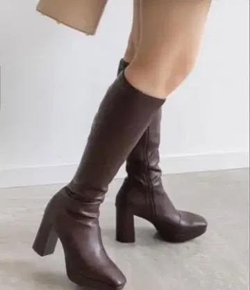 RANDA 우천 겸용 볼륨 밑창 롱 부츠