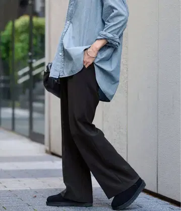 프레임워크 세미 플레어 팬츠 블랙 38