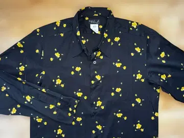 [ 미사용 ] 아네스 베 꽃무늬 셔츠 42 (LL) 블랙x노랑꽃