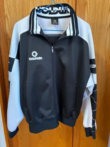 GOLDWIN 상하의 세트 집업 저지 L 블랙/화이트