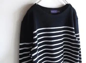 [ 레어 ] 랄프 로렌 퍼플 라벨 파일 니트 원단 티셔츠 XS