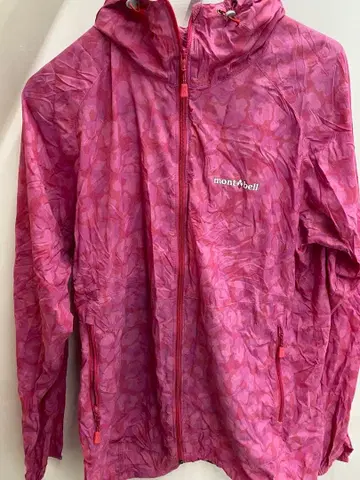 montbell 핑크 꽃무늬 마운틴 후드티 L