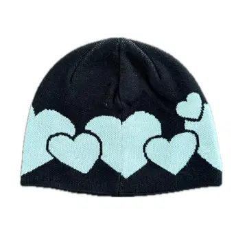 ISTKUNST 하트 무늬 니트 모자 새상품급