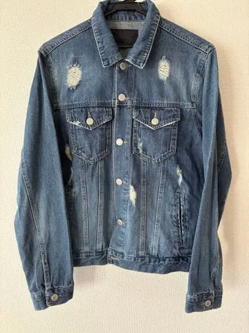 데미지 가공 데님 자켓 L 사이즈