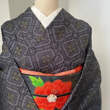 기모노 코몬 그레이 계열 모티브