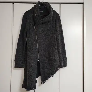 TORNADOMART 토네이도 마트 비대칭 지퍼 롱 블루종