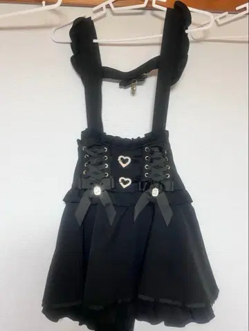 리즈리사 LIZLISA 레이스업 서스펜더 치마바지