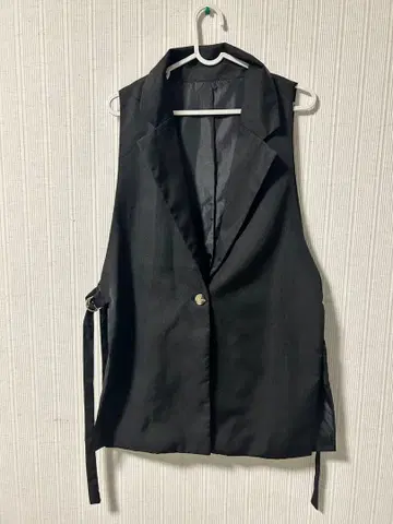 블랙 노카라 베스트 M 사이즈