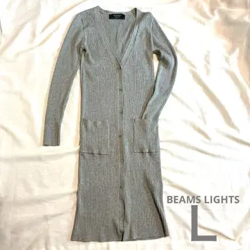 BEAMS LIGHTS 리브 편직 가디건 L 신축성 있음 포켓 부착