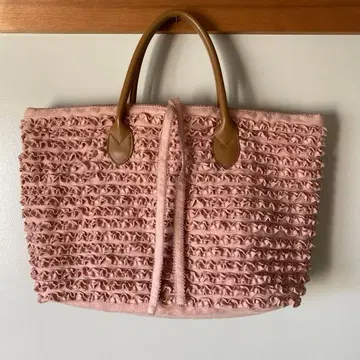 새상품급 원더풀 월드 데님 피코 프릴 백 카네코 이사오 핑크하우스