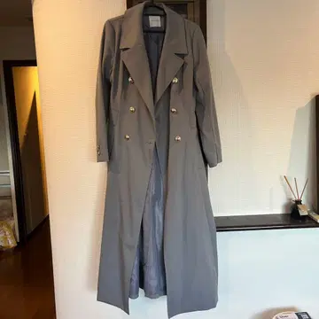 REDYAZEL 블루 그레이 더블 브레스트 코트