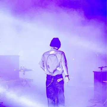 보라색 하트 마크 나일론 자켓