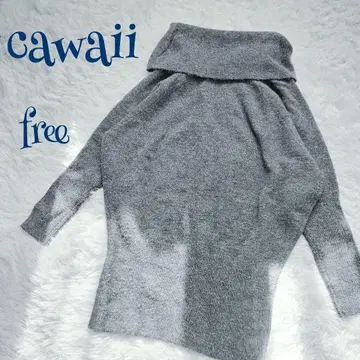 [귀여운] 드레이프 오프숄더 튜닉 기장 니트 스웨터 free