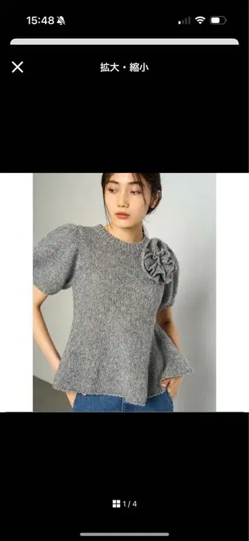 CELFORD 플라워 모티브 니트 그레이