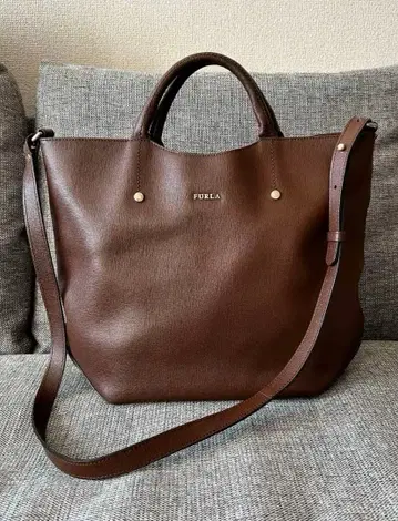 FURLA 브라운 가죽 숄더백