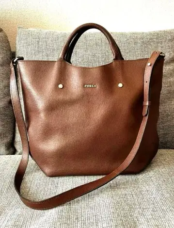 FURLA 브라운 가죽 숄더백