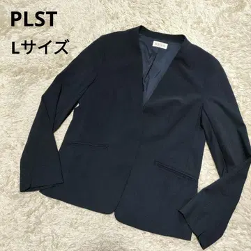 PLST 플라스테 노카라 자켓 네이비 L 사이즈 버튼리스