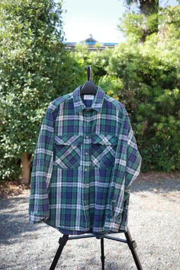 PRIVATE PROPERTY 플란넬 셔츠 그린 계열 체크