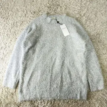 [택 포함 새상품] 라운지 드레스 니트 실버 그레이 라메 긴팔 스웨터