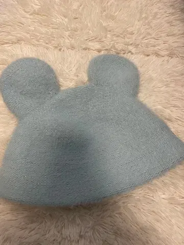 디즈니 귀도리 모자 스카이블루