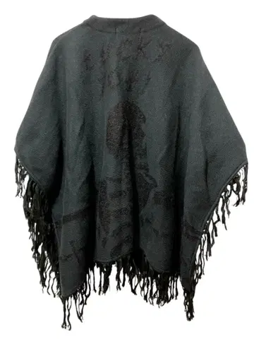 RUDE GALLERY 루드 갤러리 스컬 해골 니트 판초 블랙