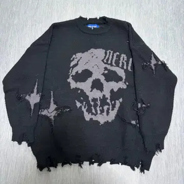 Y2K 스컬 데미지 니트 엘프릭 에덴