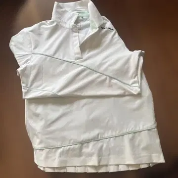 테일러메이드 어패럴 화이트 피케 셔츠 여성용 반팔 스코트