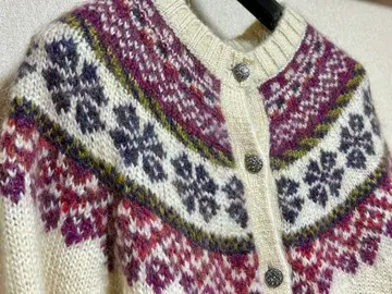 울 리치 여성용 페어 아일 노르딕 버튼 가디건