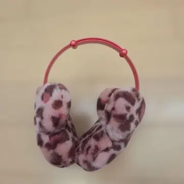 디즈니 귀도리 레오파드 무늬 핑크 조절 가능 레어 컬러