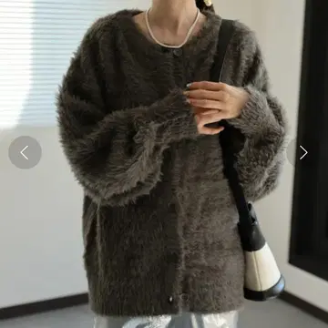 사키시마 도쿄 전후 2WAY 샤기 니트 가디건