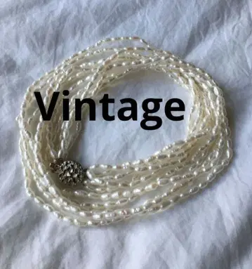 빈티지 담수 펄 실버 목걸이 담수 진주 5연 화이트