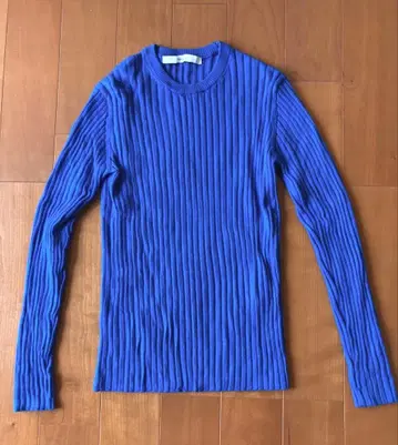 FRAMeWORK 리브 긴팔 니트 파랑