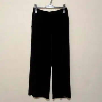 INDIVI 벨로아 와이드 팬츠 블랙