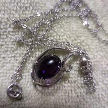 자수정 목걸이 보라색 크리스탈 레트로
